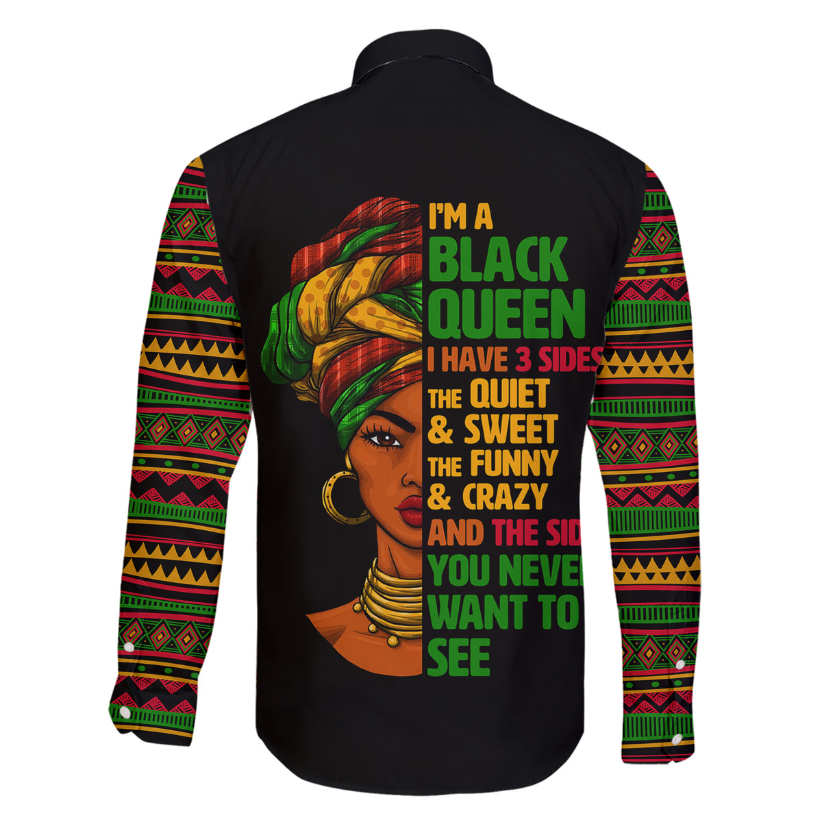 Three Sides Of Me Family Matching Short Sleeve Bodycon Dress and Hawaiian Shirt African Women Black Queen - Wonder Print Shop