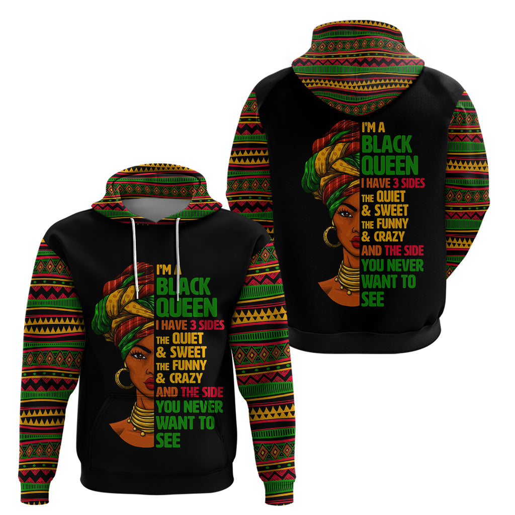Three Sides Of Me Hoodie African Women Black Queen - Wonder Print Shop