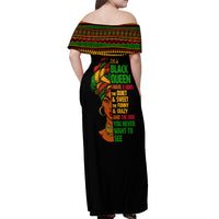 Three Sides Of Me Off Shoulder Maxi Dress African Women Black Queen - Wonder Print Shop