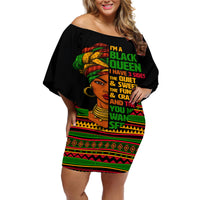 Three Sides Of Me Off Shoulder Short Dress African Women Black Queen - Wonder Print Shop