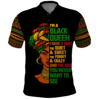 Three Sides Of Me Polo Shirt African Women Black Queen - Wonder Print Shop