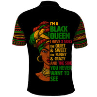 Three Sides Of Me Polo Shirt African Women Black Queen - Wonder Print Shop