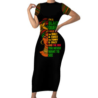 Three Sides Of Me Short Sleeve Bodycon Dress African Women Black Queen - Wonder Print Shop