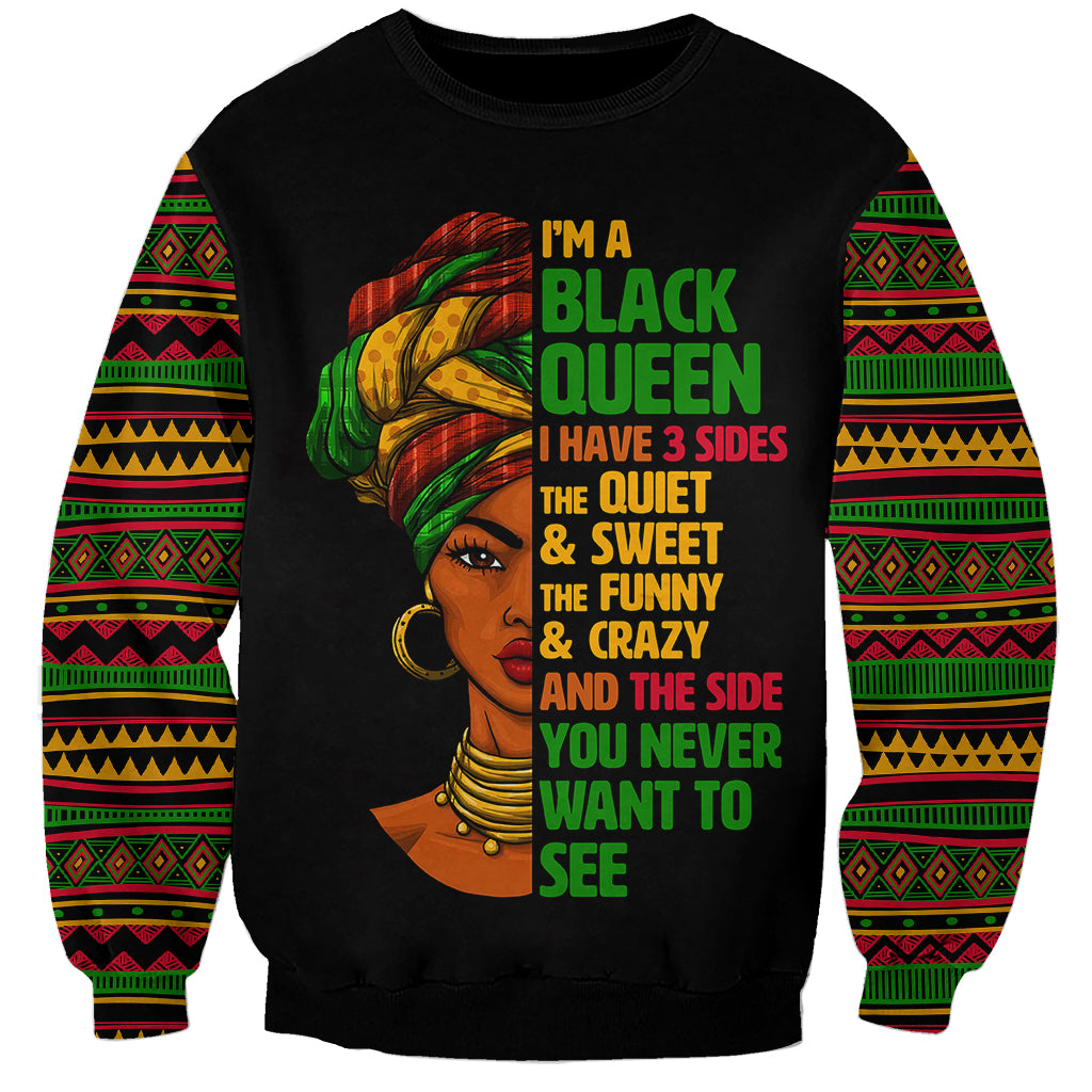 Three Sides Of Me Sweatshirt African Women Black Queen - Wonder Print Shop