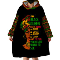 Three Sides Of Me Wearable Blanket Hoodie African Women Black Queen - Wonder Print Shop