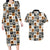 Adinkra Symbols Fashion Couples Matching Long Sleeve Bodycon Dress and Hawaiian Shirt - Wonder Print Shop