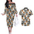 Adinkra Symbols Fashion Couples Matching Off The Shoulder Long Sleeve Dress and Hawaiian Shirt - Wonder Print Shop