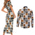 Adinkra Symbols Fashion Couples Matching Short Sleeve Bodycon Dress and Long Sleeve Button Shirts - Wonder Print Shop