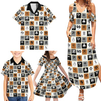 Adinkra Symbols Fashion Family Matching Summer Maxi Dress and Hawaiian Shirt - Wonder Print Shop