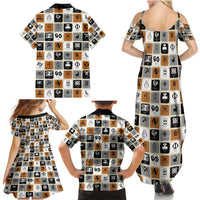 Adinkra Symbols Fashion Family Matching Summer Maxi Dress and Hawaiian Shirt - Wonder Print Shop