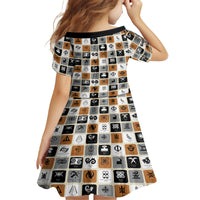 Adinkra Symbols Fashion Family Matching Tank Maxi Dress and Hawaiian Shirt - Wonder Print Shop