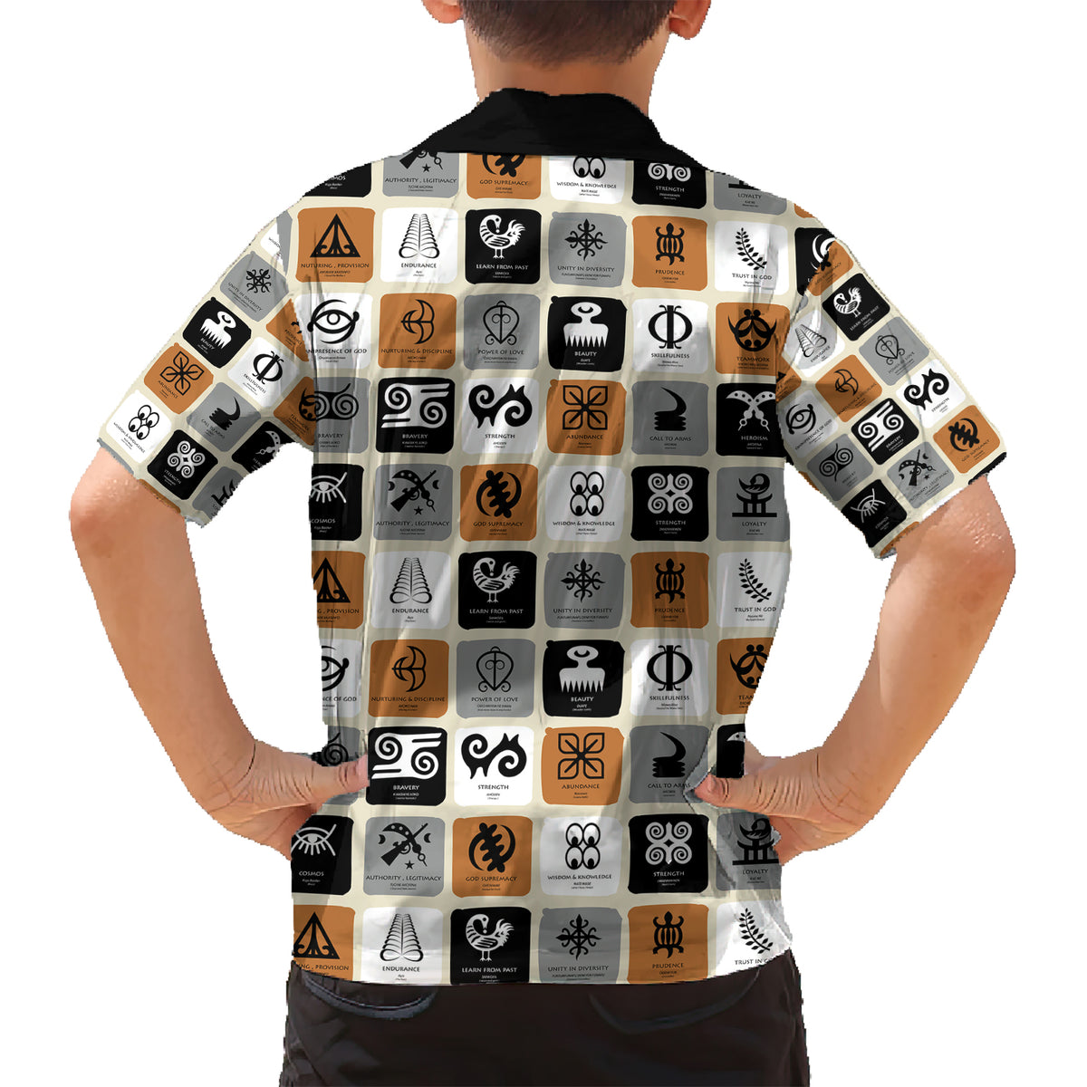 Adinkra Symbols Fashion Kid Hawaiian Shirt - Wonder Print Shop
