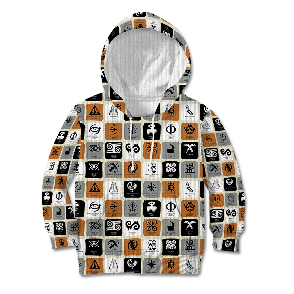 Adinkra Symbols Fashion Kid Hoodie - Wonder Print Shop
