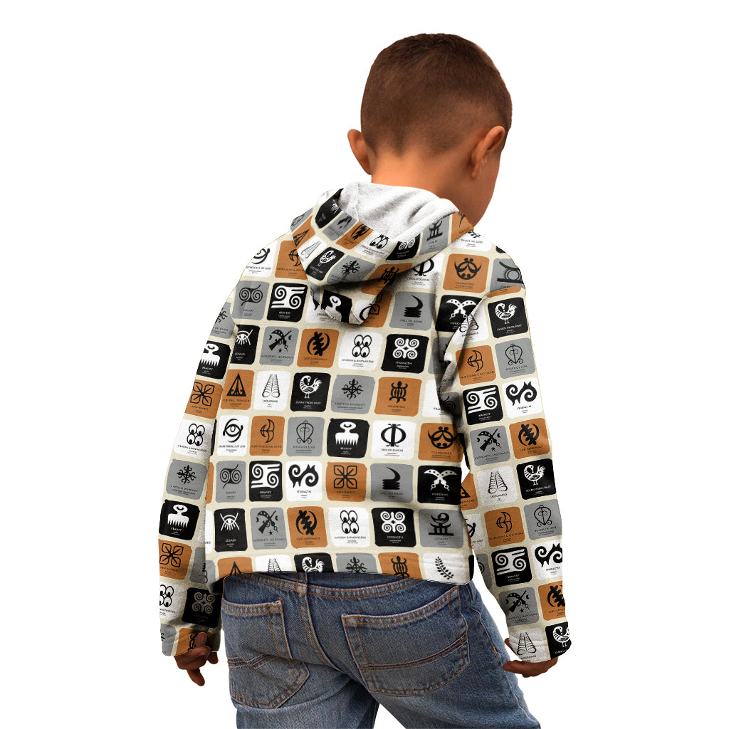 Adinkra Symbols Fashion Kid Hoodie - Wonder Print Shop