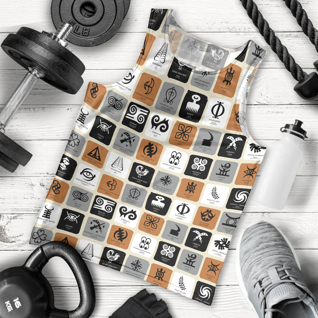Adinkra Symbols Fashion Men Tank Top - Wonder Print Shop
