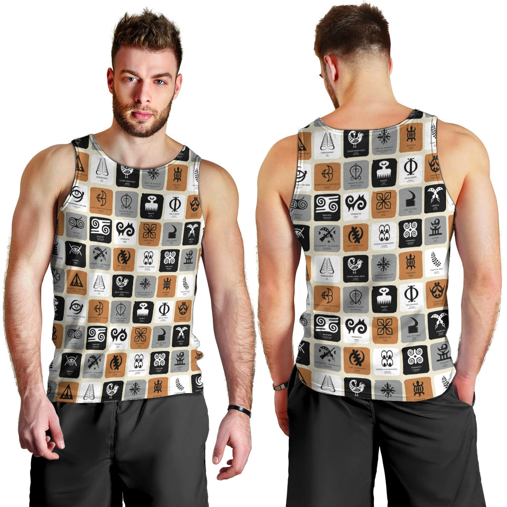 Adinkra Symbols Fashion Men Tank Top - Wonder Print Shop