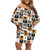 Adinkra Symbols Fashion Off Shoulder Short Dress - Wonder Print Shop