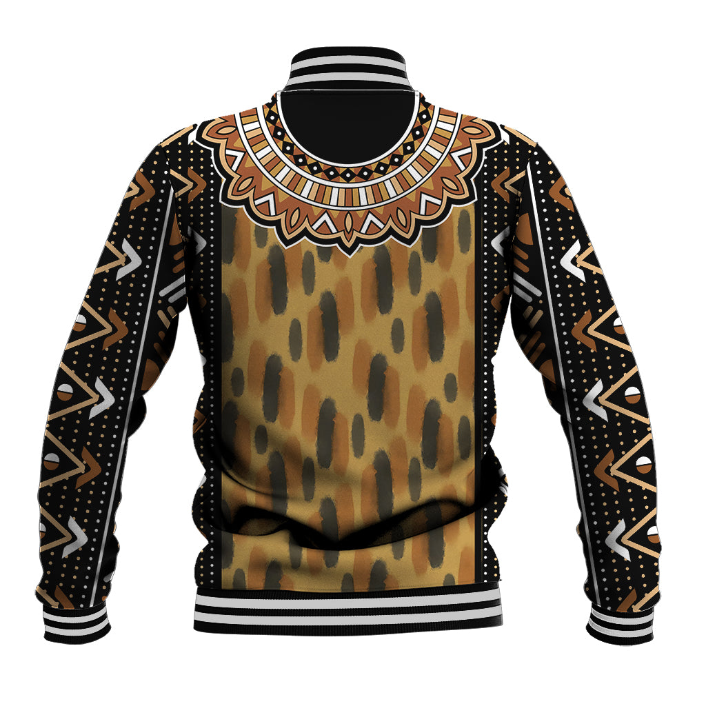 Printed Mud Cloth and Adinkra Symbol Baseball Jacket - Wonder Print Shop