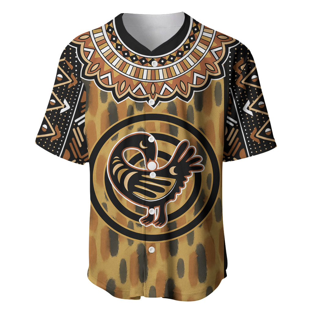 Printed Mud Cloth and Adinkra Symbol Baseball Jersey - Wonder Print Shop