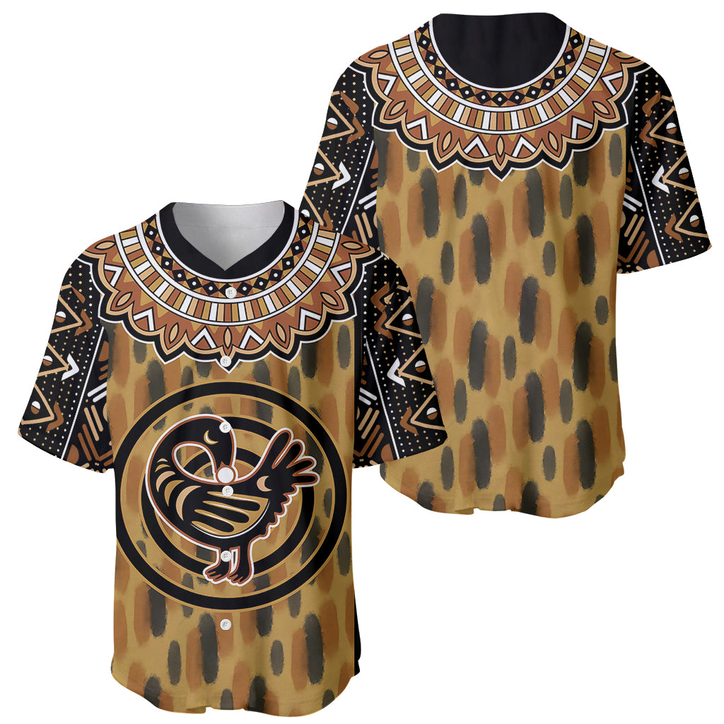 Printed Mud Cloth and Adinkra Symbol Baseball Jersey - Wonder Print Shop