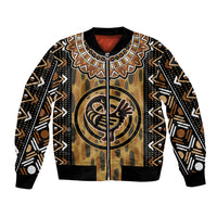 Printed Mud Cloth and Adinkra Symbol Bomber Jacket - Wonder Print Shop