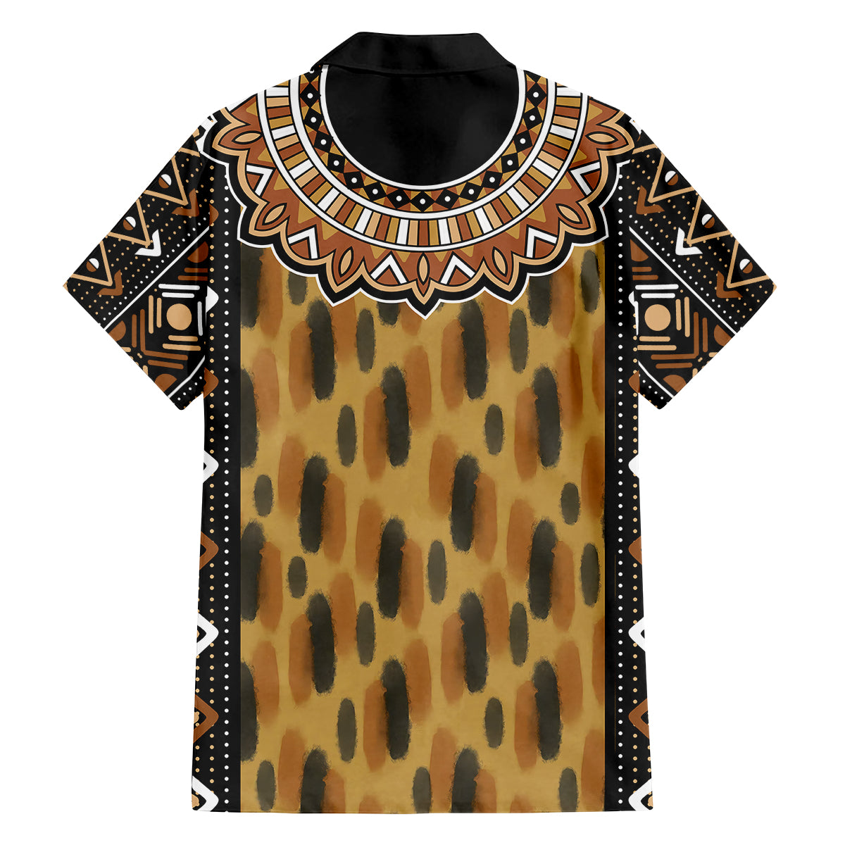 Printed Mud Cloth and Adinkra Symbol Family Matching Long Sleeve Bodycon Dress and Hawaiian Shirt - Wonder Print Shop