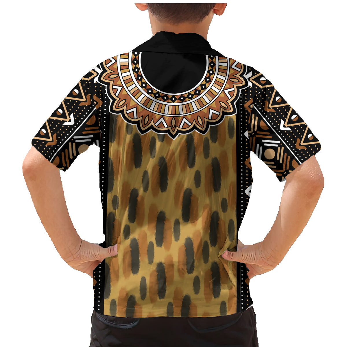 Printed Mud Cloth and Adinkra Symbol Family Matching Mermaid Dress and Hawaiian Shirt - Wonder Print Shop