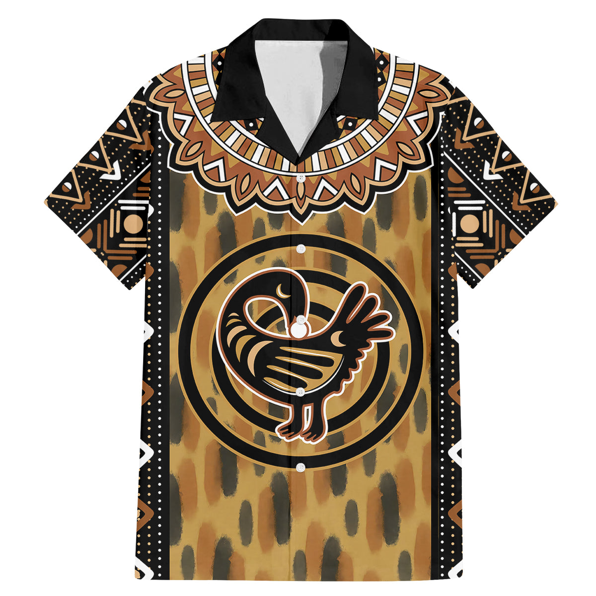 Printed Mud Cloth and Adinkra Symbol Family Matching Mermaid Dress and Hawaiian Shirt - Wonder Print Shop
