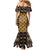Printed Mud Cloth and Adinkra Symbol Family Matching Mermaid Dress and Hawaiian Shirt - Wonder Print Shop