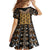 Printed Mud Cloth and Adinkra Symbol Family Matching Off Shoulder Long Sleeve Dress and Hawaiian Shirt - Wonder Print Shop