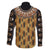 Printed Mud Cloth and Adinkra Symbol Family Matching Off Shoulder Long Sleeve Dress and Hawaiian Shirt - Wonder Print Shop