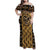 Printed Mud Cloth and Adinkra Symbol Family Matching Off Shoulder Maxi Dress and Hawaiian Shirt - Wonder Print Shop