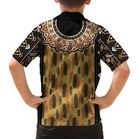 Printed Mud Cloth and Adinkra Symbol Family Matching Puletasi Dress and Hawaiian Shirt - Wonder Print Shop