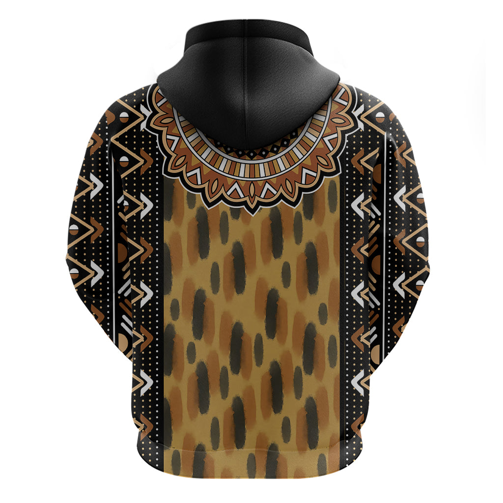 Printed Mud Cloth and Adinkra Symbol Hoodie - Wonder Print Shop