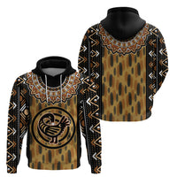 Printed Mud Cloth and Adinkra Symbol Hoodie - Wonder Print Shop