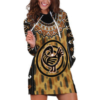 Printed Mud Cloth and Adinkra Symbol Hoodie Dress - Wonder Print Shop