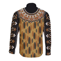 Printed Mud Cloth and Adinkra Symbol Long Sleeve Button Shirt - Wonder Print Shop
