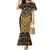 Printed Mud Cloth and Adinkra Symbol Mermaid Dress - Wonder Print Shop