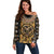 Printed Mud Cloth and Adinkra Symbol Off Shoulder Sweater - Wonder Print Shop