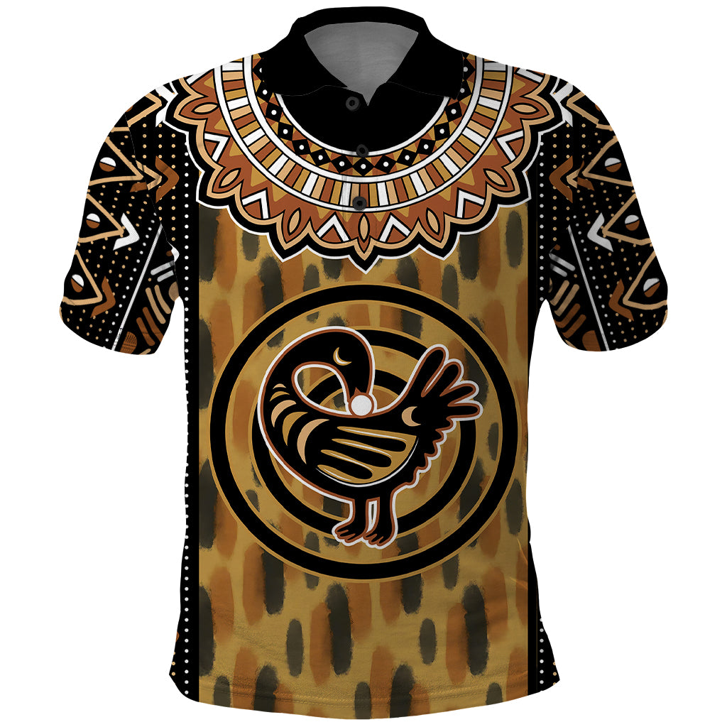 Printed Mud Cloth and Adinkra Symbol Polo Shirt - Wonder Print Shop