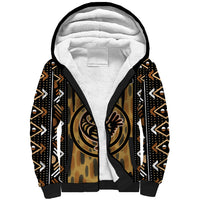 Printed Mud Cloth and Adinkra Symbol Sherpa Hoodie - Wonder Print Shop