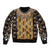 Printed Mud Cloth and Adinkra Symbol Sleeve Zip Bomber Jacket - Wonder Print Shop