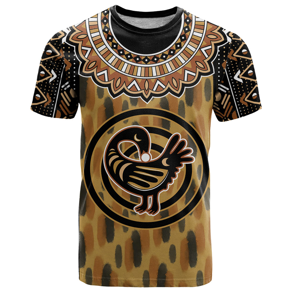 Printed Mud Cloth and Adinkra Symbol T Shirt - Wonder Print Shop