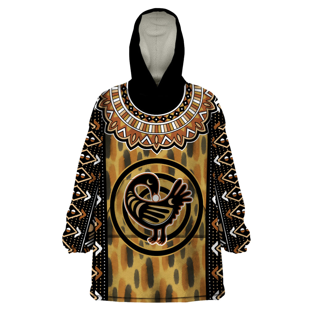 Printed Mud Cloth and Adinkra Symbol Wearable Blanket Hoodie - Wonder Print Shop