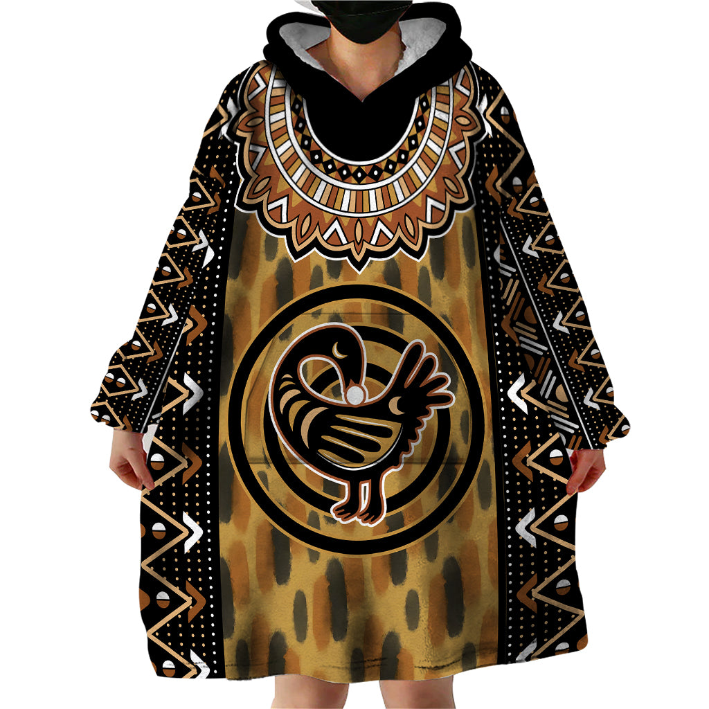 Printed Mud Cloth and Adinkra Symbol Wearable Blanket Hoodie - Wonder Print Shop