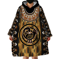 Printed Mud Cloth and Adinkra Symbol Wearable Blanket Hoodie - Wonder Print Shop