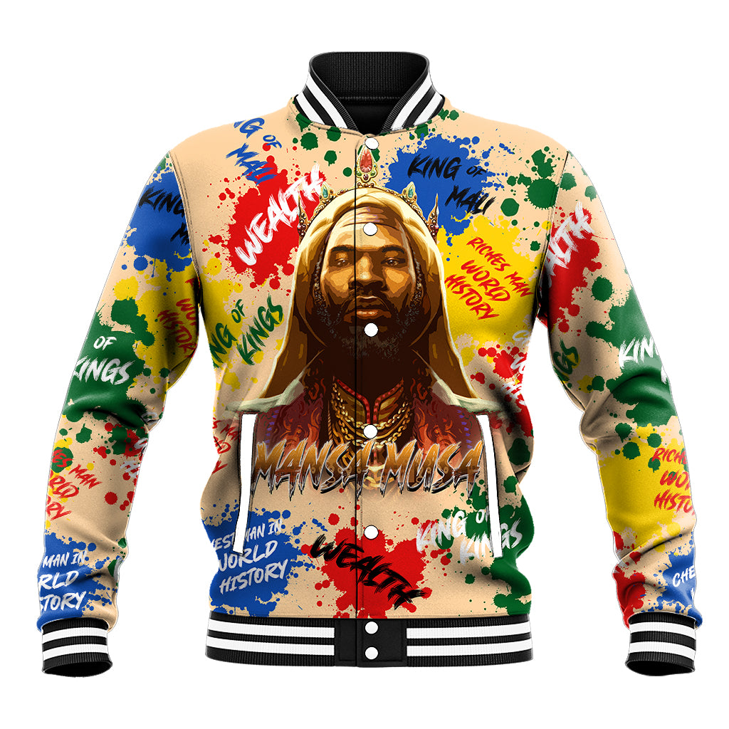 King Of Kings Mansa Musa Baseball Jacket - Wonder Print Shop