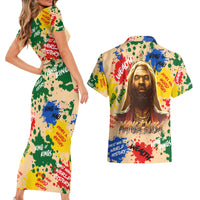 King Of Kings Mansa Musa Couples Matching Short Sleeve Bodycon Dress and Hawaiian Shirt - Wonder Print Shop
