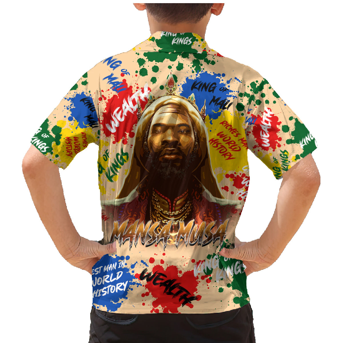 King Of Kings Mansa Musa Family Matching Mermaid Dress and Hawaiian Shirt - Wonder Print Shop