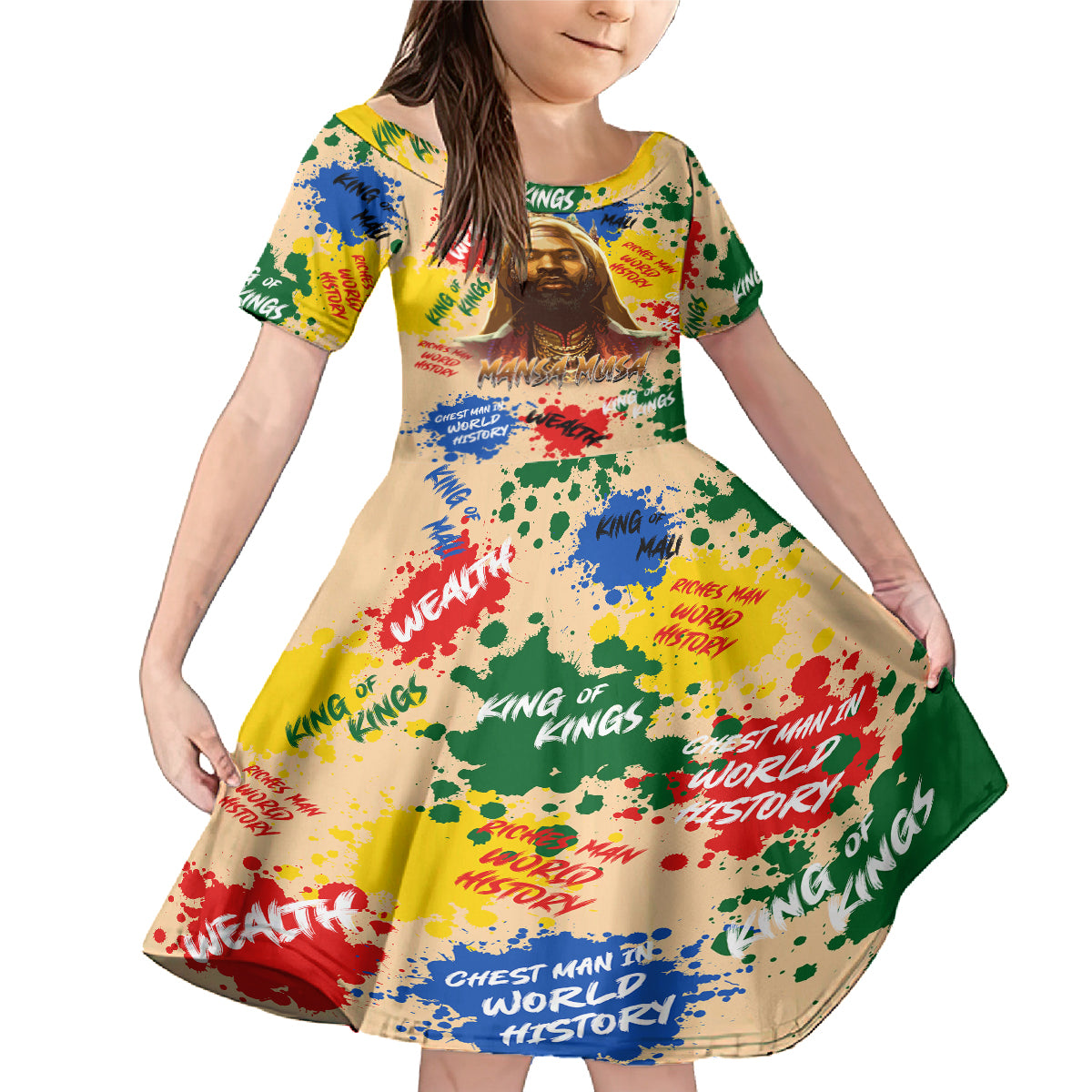 King Of Kings Mansa Musa Family Matching Mermaid Dress and Hawaiian Shirt - Wonder Print Shop